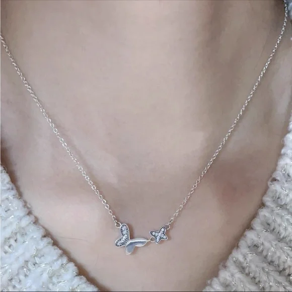 Pandora Silver Heart and Butterfly Necklace - Picture 5 of 10
